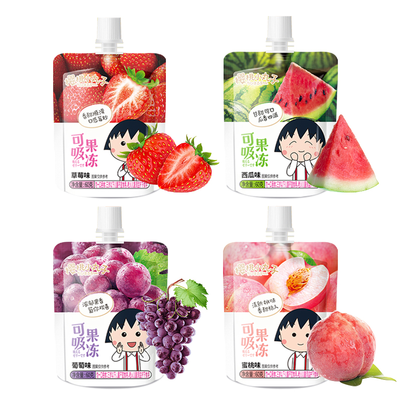 樱桃小丸子 可吸果冻 60克*24袋混合口味（单位：袋） 草莓味*6袋+葡萄味*6袋+西瓜味*6袋